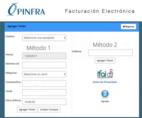 pinfra facturación electrónica.